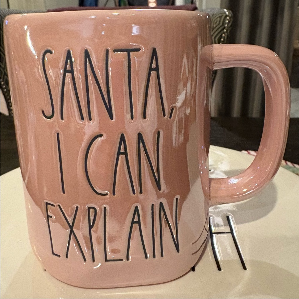 Rae Dunn Pink Ceramic Iridescent Mug